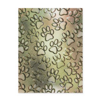 Foil Style Paw Prints Collage Post Card