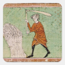Fol.59r agosto: Trigo de trilla Calcomanías Cuadradass Personalizadas