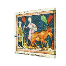 Fol.59r October: Ploughing Canvas Print