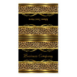 Fold Over Classy Gold Black Leopard Animal Print Business Cards