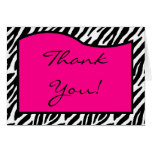 Folded Thank you Card Hot Pink Zebra Print cards