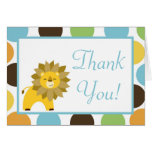 Folded Thank you Card Jungle King Lion Safari Zoo cards