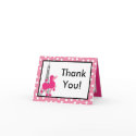 Folded Thank you Card Pink Poodle Paris Eiffel