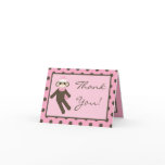Folded Thank you Card Pink Sock Monkey