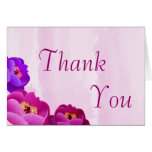Folded Thank You Card Purple/Pink Peony Flowers wa