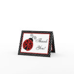Folded Thank you Card Red Ladybug