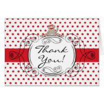 Folded Thank You Card Red Polkadot Sock Monkey Toy cards