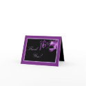 Folded Thank you Card Sweet 16 Purple Lilac Black