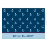 Folded Thank You Notes | Nautical Preppy Whales Greeting Card
