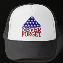 Folded USA Flag-Never Forget hats