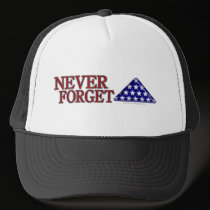 Folded USA Flag-Never Forget hats