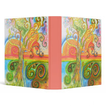 Folder or Binder with Psychedelic Tree Design