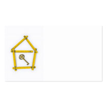 folding ruler, house shape and key business card template