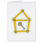 folding ruler, house shape and key greeting cards