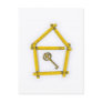 folding ruler, house shape and key postcards