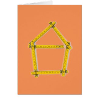 folding ruler - house shape greeting card