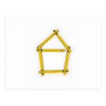 folding ruler - house shape post cards