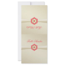 Folding Table Number in Ivory, Pearls & Ruby Gems Custom Rack Card
