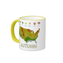 Foliage Map United States Autumn Coffee Mug by ecogreenbags Foliage Map United States Autumn Coffee Mug
