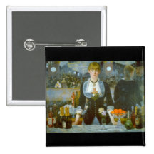 Folies-Bergere by Edouard Manet Pinback Buttons