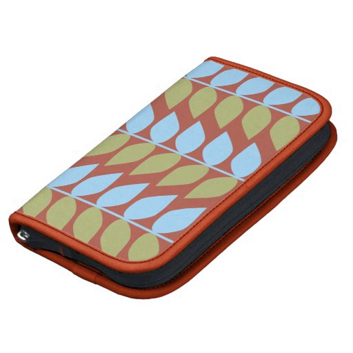 Folio Organizer - Mod Leaves in Aqua & Brick