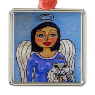 Folk Art Angel Cat Angel