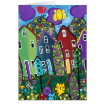 FOLK ART Bird Of Paradise BY LORI greeting card