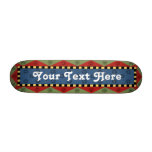 Folk Art Blue Red Green - Customizable Skateboard