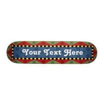 Folk Art Blue Red Green - Customizable skateboards by TeeShirtsTShirts Folk Art Blue Red Green - Customizable skateboards