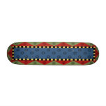 Folk Art Blue Red Green Skate Deck