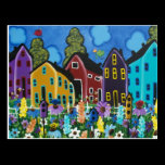 FOLK ART Busy Bee BY LORI EVERETT postcard postcards
