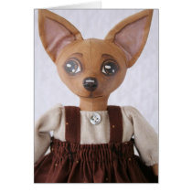 Folk Art Chihuahua Doll Card cards