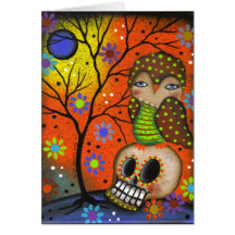 Folk Art Day Of The Dead By Lori Everett Card