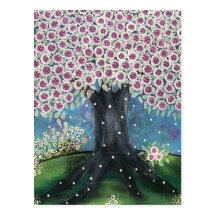 FOLK ART Falling Pearls BY LORI EVERETT postcard