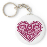 Folk Art Heart - Keychain