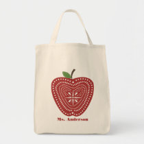 Folk Art Inspired Apple Bag For Teachers bags