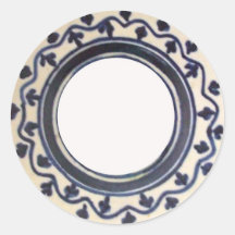 Folk Art Label Round Sticker