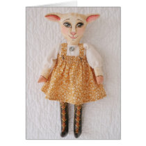 Folk Art Lamb Doll Easter Card cards