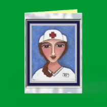 Folk Art Nurse / RN / nursing greeting card