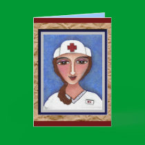 Folk Art Nurse - RN / nursing greeting card
