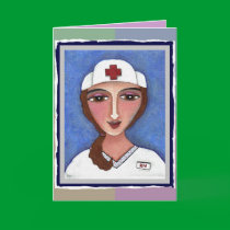 Folk Art Nurse - RN / nursing greeting card