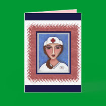 Folk Art Nurse - RN / nursing greeting card