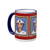 Folk Art Nurse - RN / nursing mug of healing by folkartblonde Folk Art Nurse - RN / nursing mug of healing