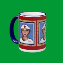 Folk Art Nurse - RN / nursing mug of healing by folkartblonde Folk Art Nurse - RN / nursing mug of healing