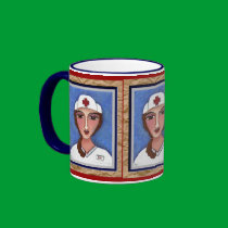 Folk Art Nurse - RN / nursing mug of healing mugs