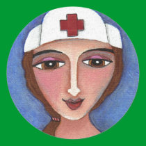 Folk Art Nurse - RN / nursing sticker stickers