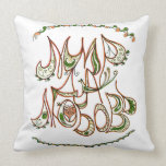 Folk Art Peace & Love Wish in Russian Throw Pillows