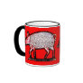 Folk Art Piggy Primitive Pig Folk Art Coffee Mug