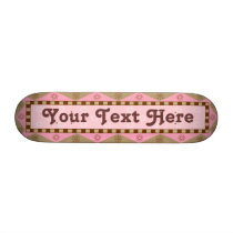 Folk Art Pink and Brown - Customizable skateboards by TeeShirtsTShirts Folk Art Pink and Brown - Customizable skateboards