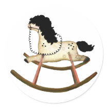 Folk Art Rocking Horse Sticker